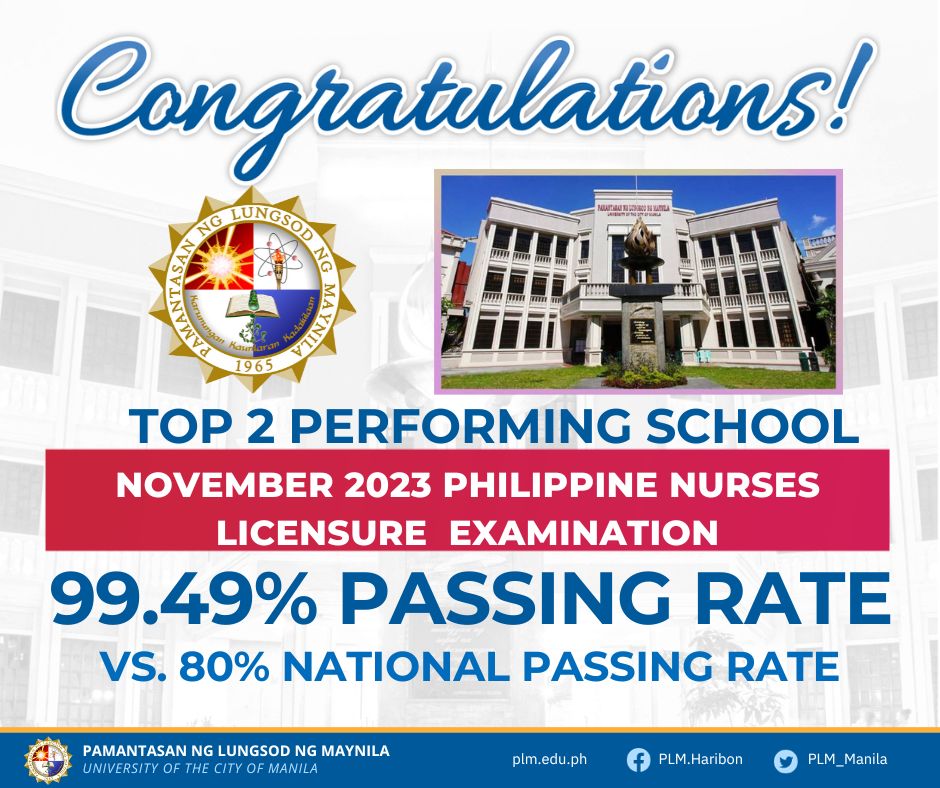 Congratulations to the new batch of Nurses!  PLM is top 2 performing school.