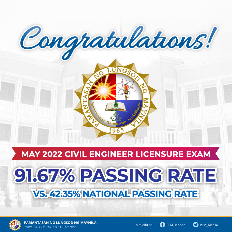 PLM congratulates 22 new civil engineers, yields 91.67% passing rate