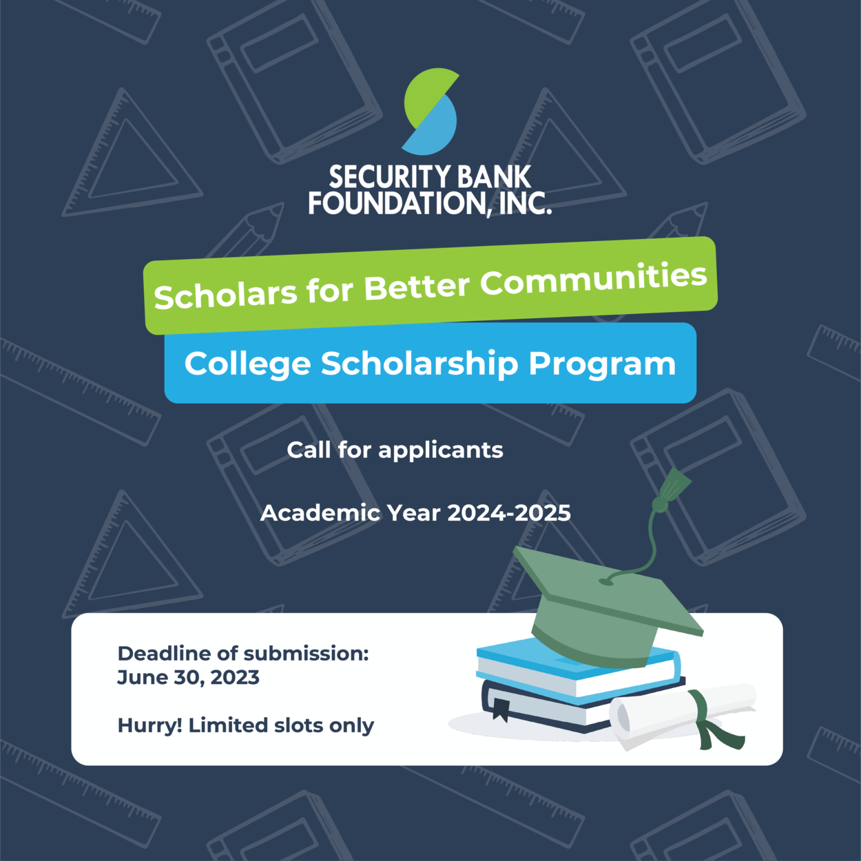 Call for Applicants - Security Bank Foundation. Inc