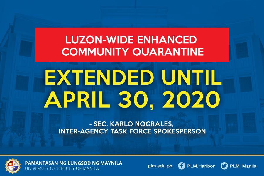 Luzon-wide Enhanced Community Quarantine extended until April 30