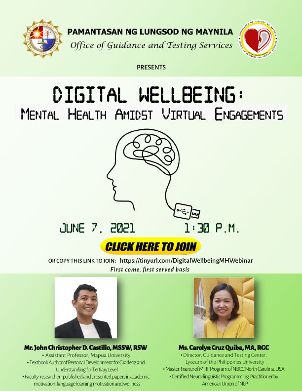 Join the Digital Wellbeing webinar on June 7, 2021, 1:30 PM