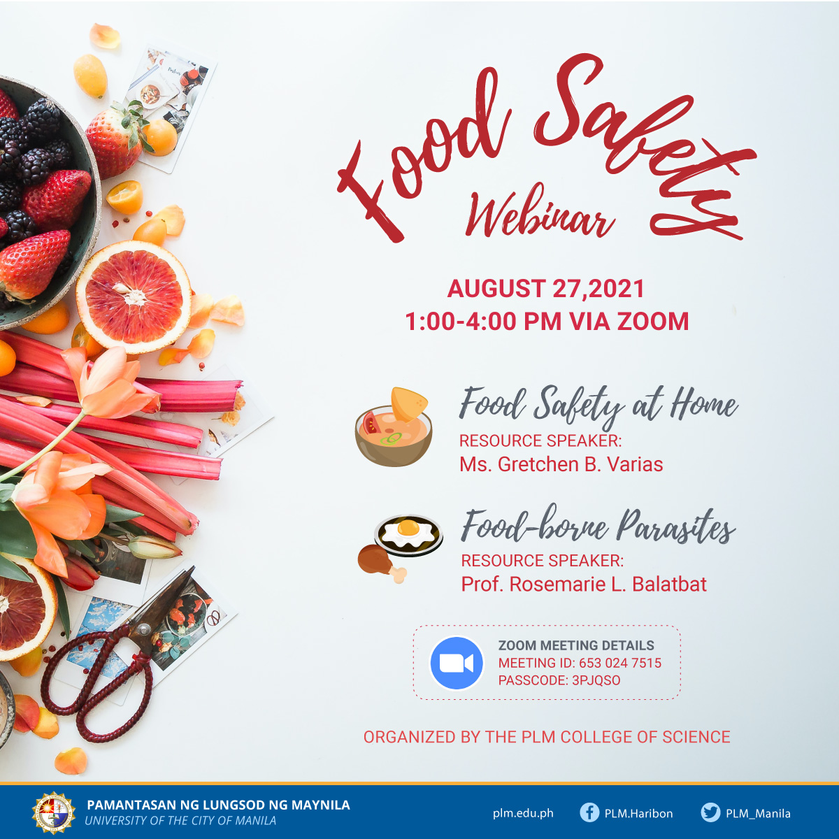 Join PLM's Food Safety webinar on Aug, 27, 1 PM