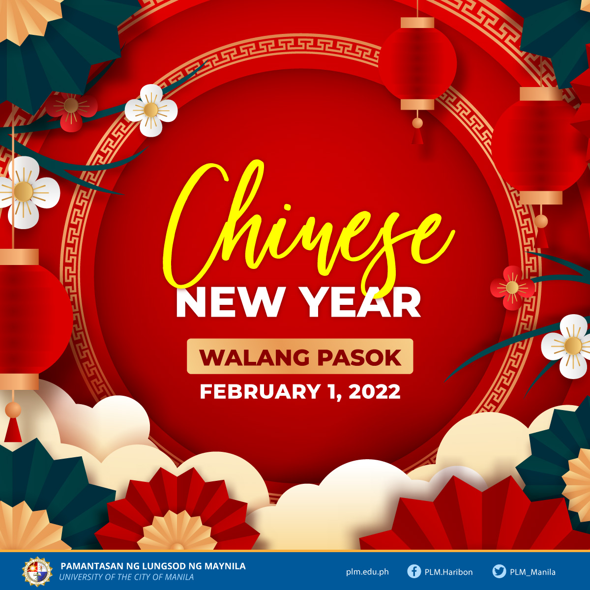Classes, work suspended on Feb. 1, 2022, Chinese New Year
