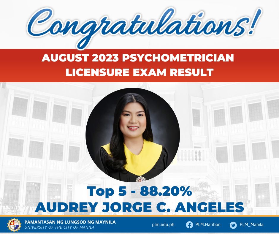 AUG2023 psychometrician licensure exam Audrey Jorge C Angeles