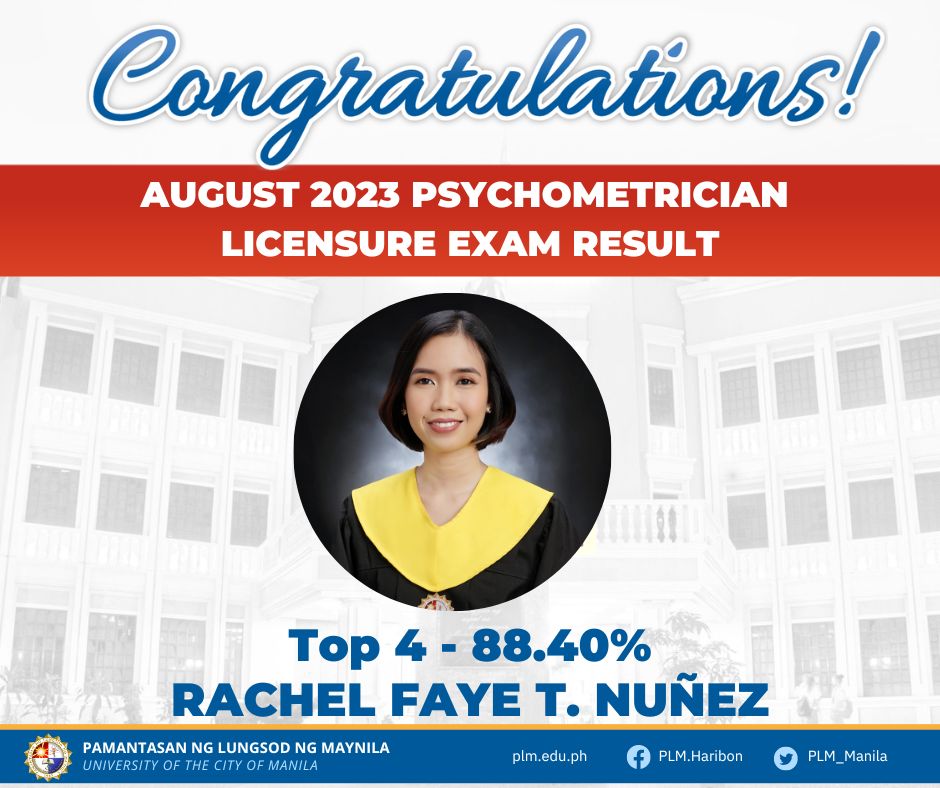 AUG2023 psychometrician licensure exam Rachel Faye Nunez