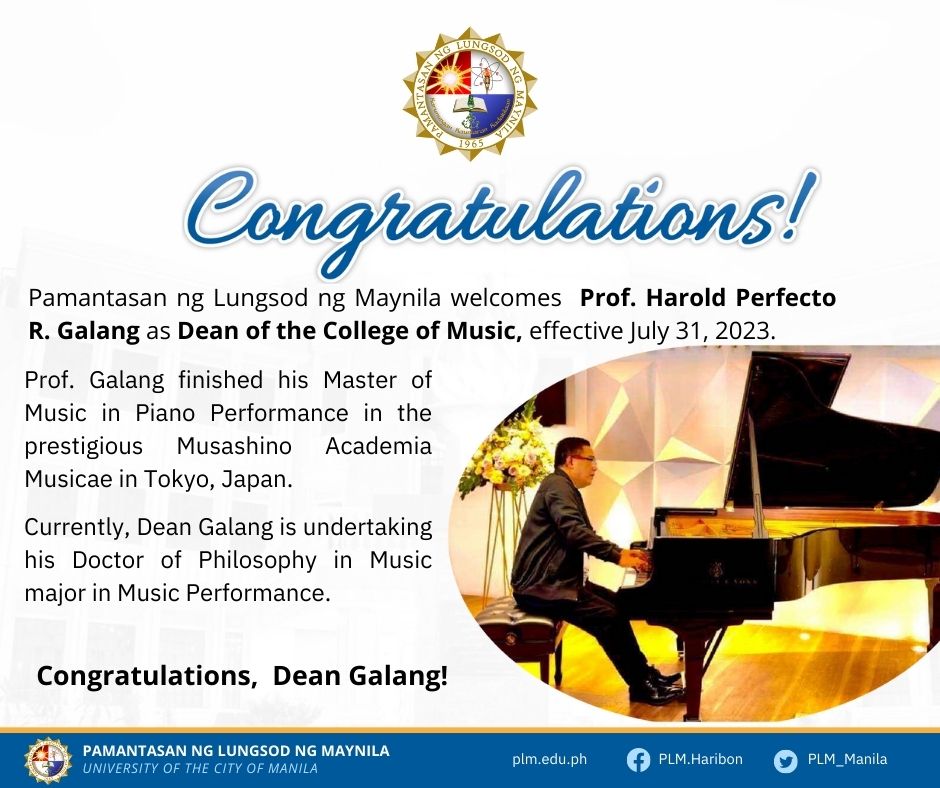 Dean Harold Perfecto R. Galang, College of Music