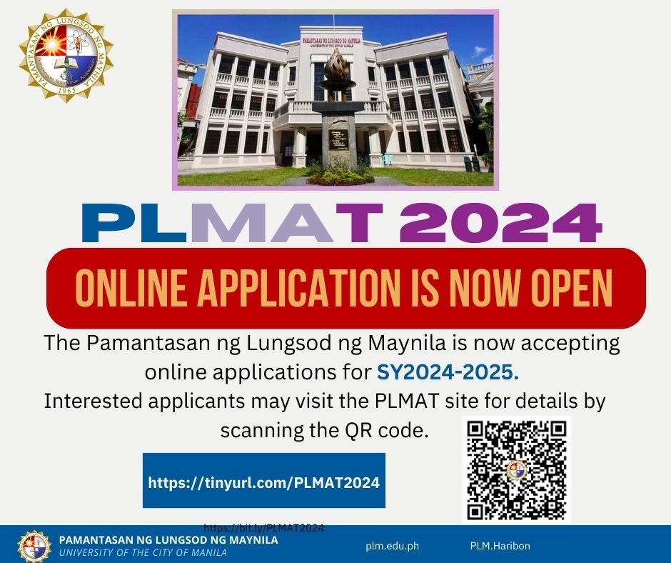 PLM Admission Test (PLMAT) for SY2024-2025