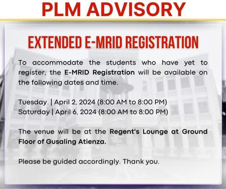 Extended E-MRID Registration