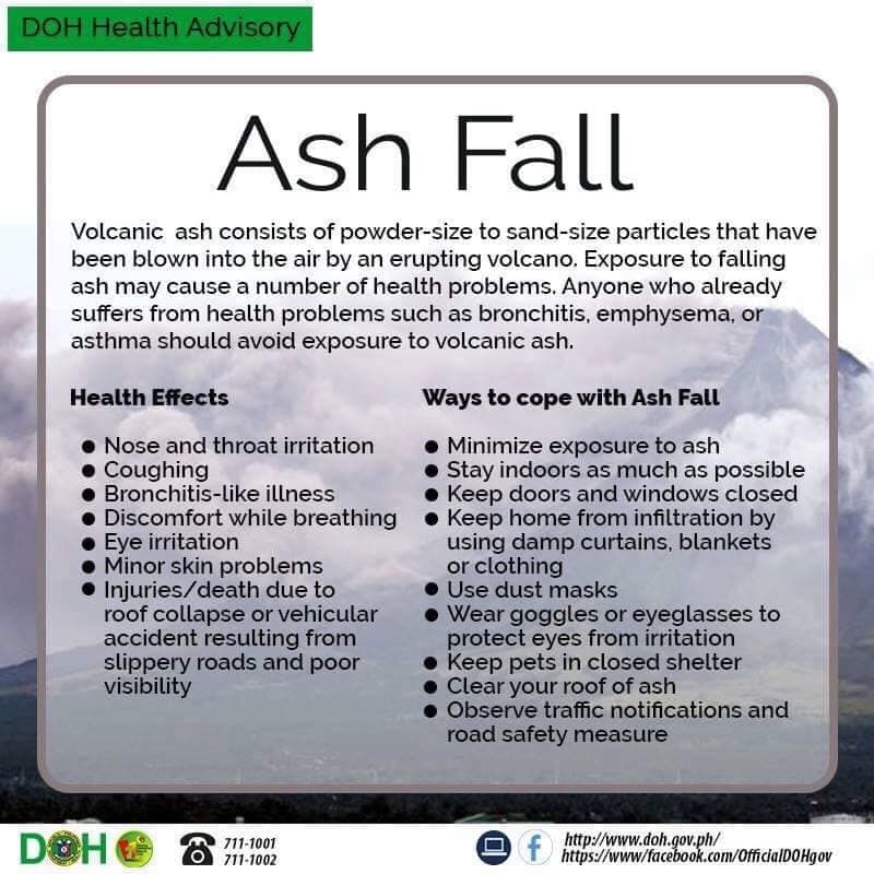 Ashfall health advisory from DOH