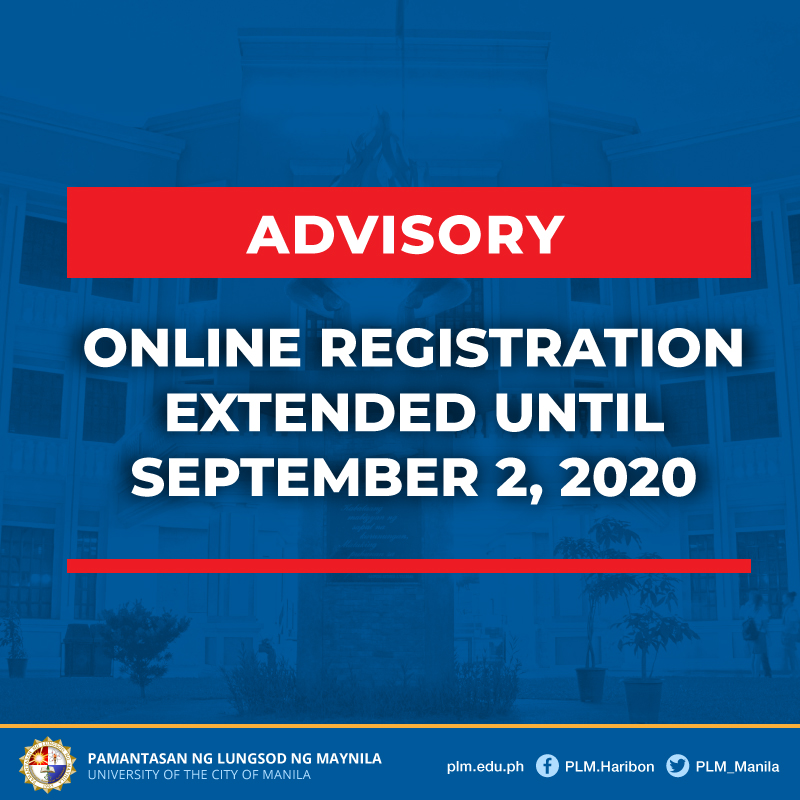 Registration Period for 1st Semester of AY 2020-2021 extended