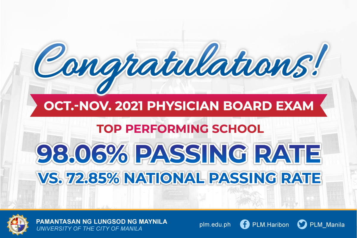PLM tops Physician Licensure Exam, alumnus lands 5th place