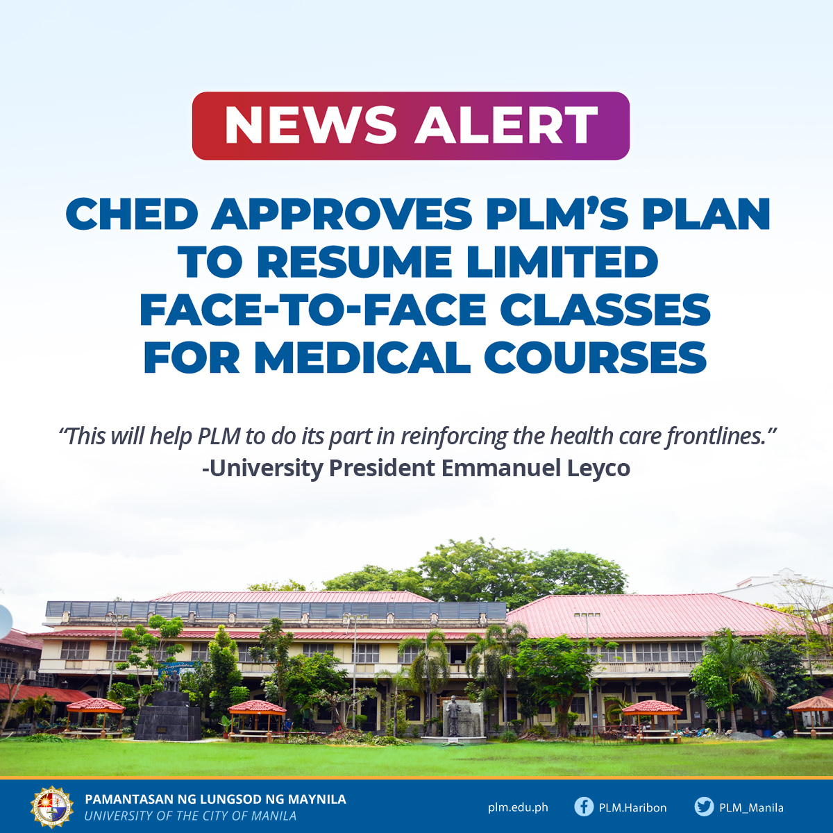 CHED approves PLM’s plan to resume limited face-to-face classes for medical courses