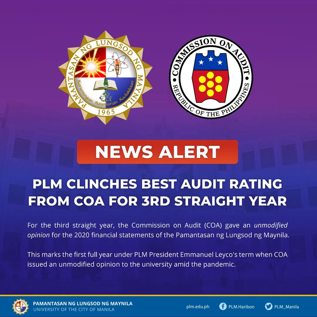 PLM gets highest COA rating for 3 straight years