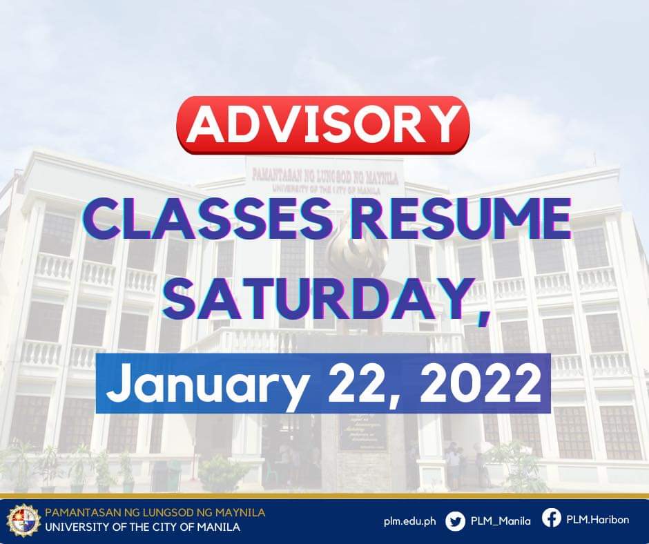 PLM resumes classes on Jan. 22, 2022
