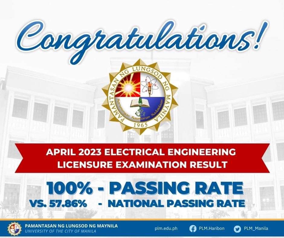 PLM logs 100% passing rate in April 2023 electrical engineering board exam