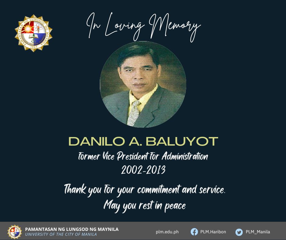 PLM mourns passing of former Vice President for Adminstration