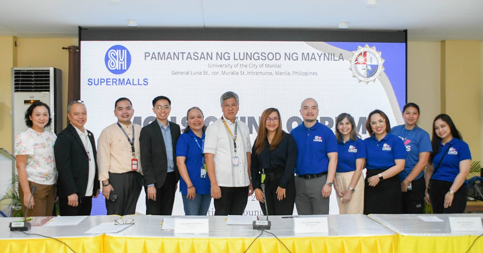 Signing of the Memorandum of Agreement by and between Pamantasan ng Lungsod ng Maynila (PLM) and Shopping Center Management Corporarion (SCMC). The partnership will be in areas of recruitment, job placement, OJT and other learning.
