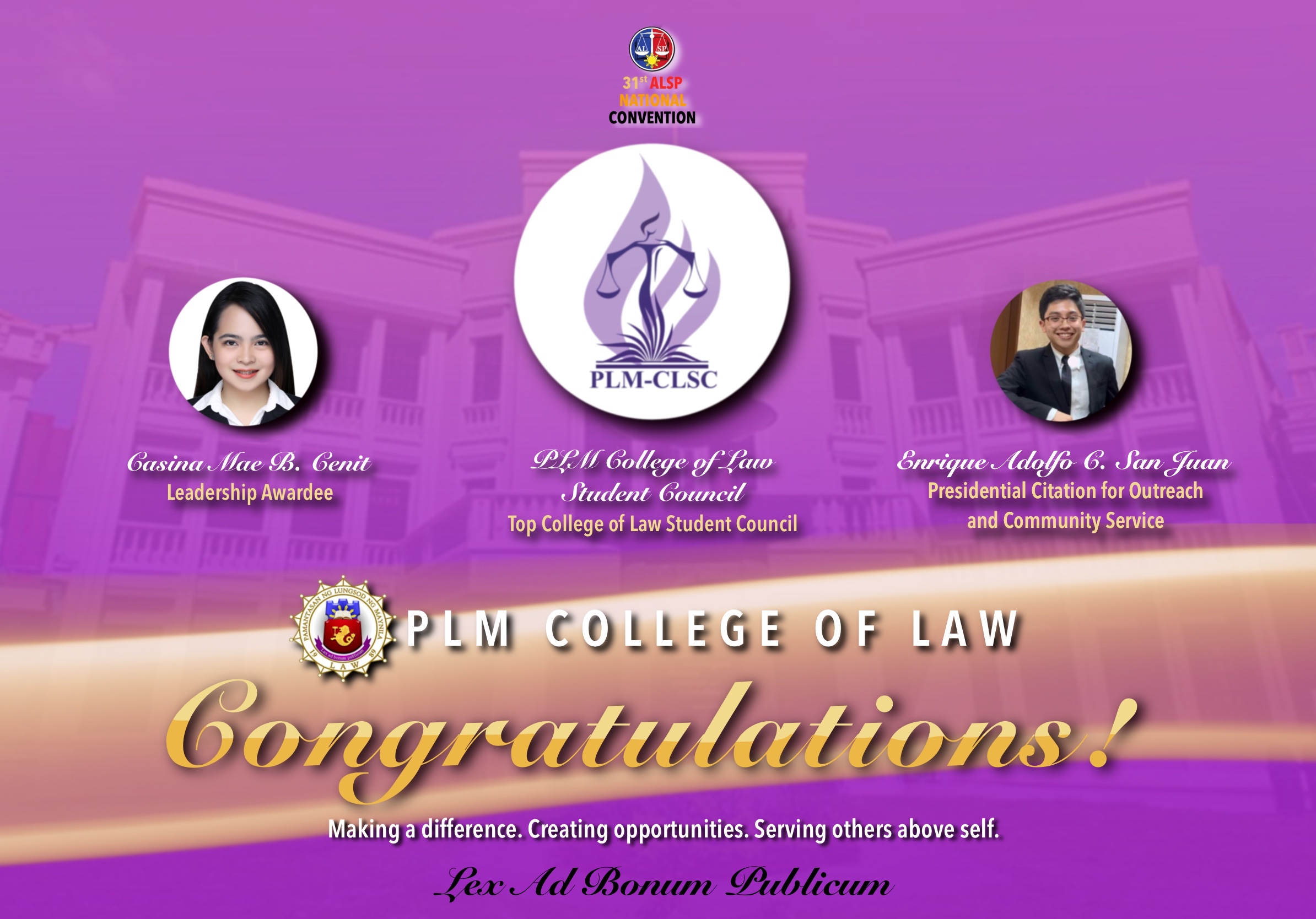 PLM College of Law ALSP 31st Conference