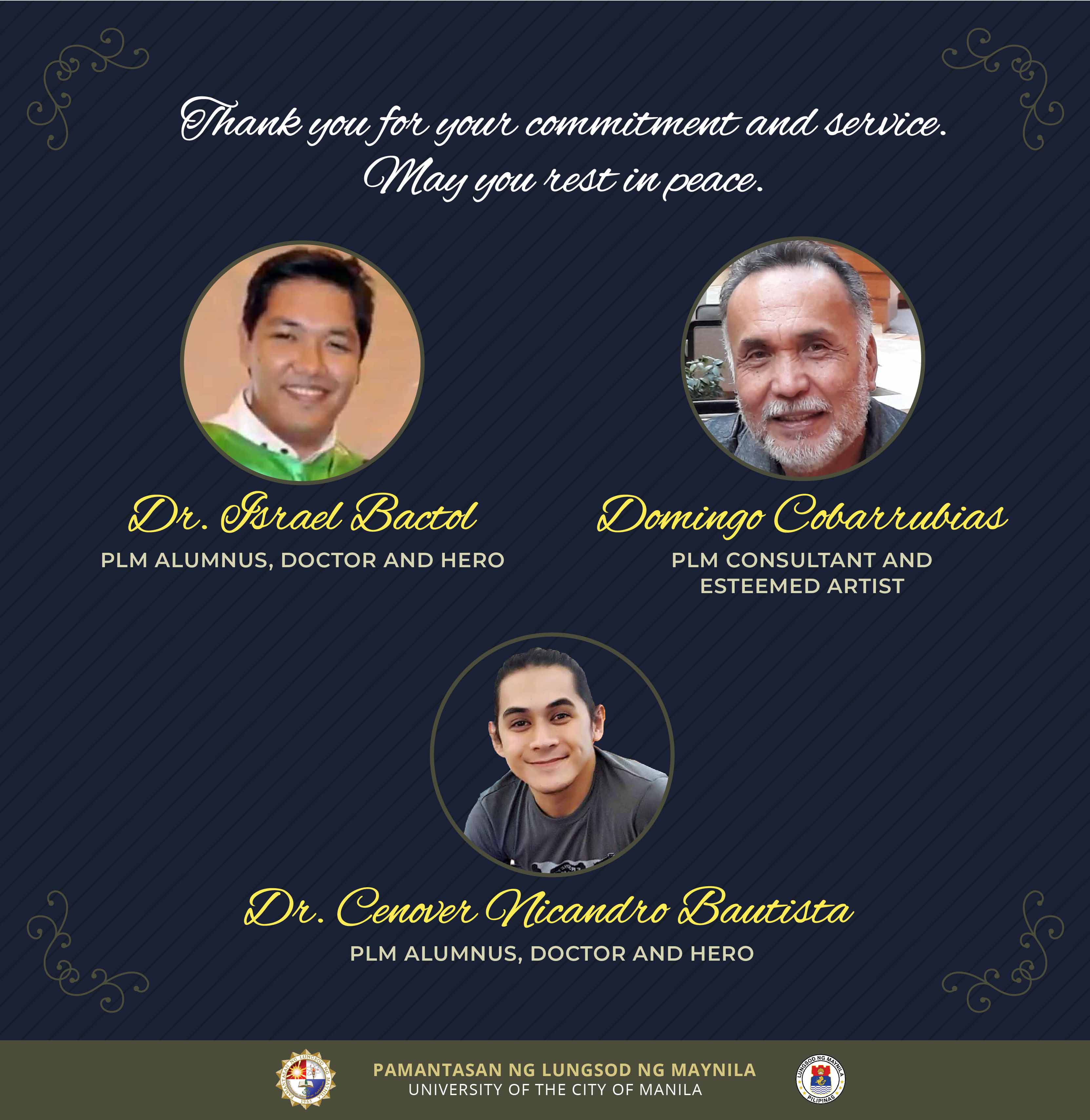 PLM honors Dr. Jerome Bactol, Dr. Nicko Bautista, Menggie Cobarrubias